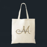 Elegant Script Monogramed Name Modern Trendy Tote Bag<br><div class="desc">Deze monogrammed canvas tas kenmerkt een monogram met moderne manuscriptdoopvont. Pas het aan met jouw naam en monogram.</div>