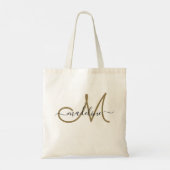 Elegant Script Monogramed Name Modern Trendy Tote Bag (Achterkant)