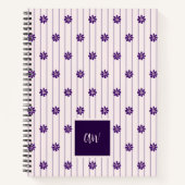Elegant script Monogrammed Indigo Flower Doodle Notitieboek (Voorkant)