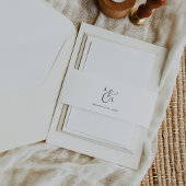 Elegant Script Monogrammed Wedding Uitnodigingen Wikkel