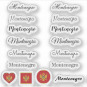 Elegant script Montenegro & Vlag /name Set Sticker (Voorkant)