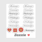 Elegant script Montenegro & Vlag /name Set Sticker (Vel)