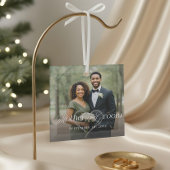 Elegant Script Mother of the Groom Photo Keepsake Glas Ornament