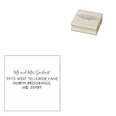 Elegant Script Mr en Mrs Name Return Address Rubberstempel (Gestempeld)