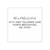 Elegant Script Mr en Mrs Name Return Address Rubberstempel (Afrduk)