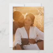 Elegant script Mr. en Mrs. Photo Soft Peach Weddin Kaart (Achterkant)