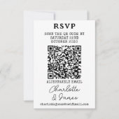 Elegant script MR en Mrs QR code RSVP kaart (Voorkant)