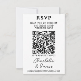 Elegant script MR en Mrs QR code RSVP kaart