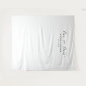 Elegant Script Mr en Mrs Wedding Photo Backdrop Wandkleed (Voorkant (horizontaal))