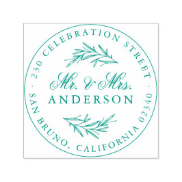 Elegant Script Mr. & mevrouw Pas getrouwd Return-a Zelfinktende Stempel