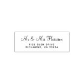 Elegant Script Mr Mrs Return Address Zelfinktende Stempel (Design)