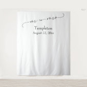 Elegant Script Mr & Mrs Simple Photo Background Wandkleed (Voorkant)