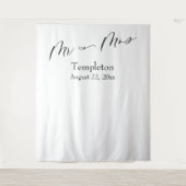 Elegant Script Mr & Mrs Simple Photo Background Wandkleed (Voorkant)