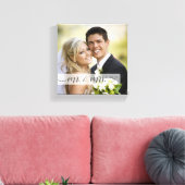 Elegant Script Mr & Mrs trouwdatum | Gelegenheid Canvas Afdruk (Insitu (Woonkamer))