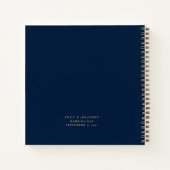 Elegant Script Mr. Mrs. Wedding Navy Gold Gastenbo Notitieboek (Achterkant)