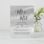 Elegant Script Mr & Mrs Wedding Typography Invite Kaart (Staand voorkant)