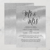 Elegant Script Mr & Mrs Wedding Typography Invite Kaart (Voorkant / Achterkant)
