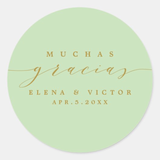 ELEGANT SCRIPT MUCHAS GRACIAS | DANK U STICKER (Voorkant)