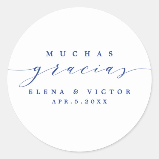 ELEGANT SCRIPT MUCHAS GRACIAS | DANK U STICKER (Voorkant)