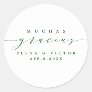 ELEGANT SCRIPT MUCHAS GRACIAS   DANK U STICKER