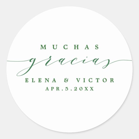 ELEGANT SCRIPT MUCHAS GRACIAS | DANK U STICKER (Voorkant)