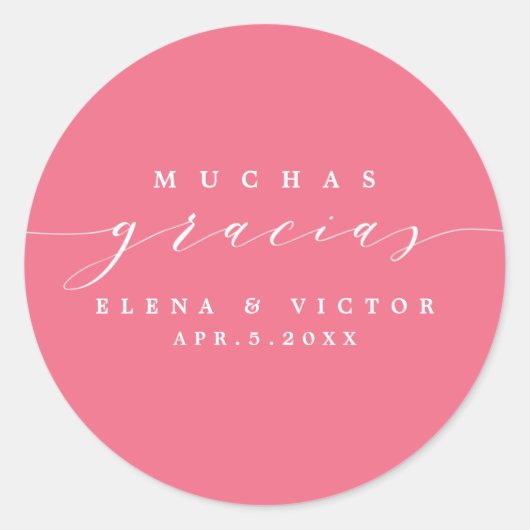 ELEGANT SCRIPT MUCHAS GRACIAS | DANK U STICKER (Voorkant)