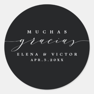 ELEGANT SCRIPT MUCHAS GRACIAS   DANK U STICKER