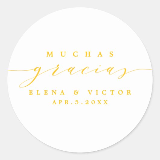 ELEGANT SCRIPT MUCHAS GRACIAS | DANK U STICKER (Voorkant)