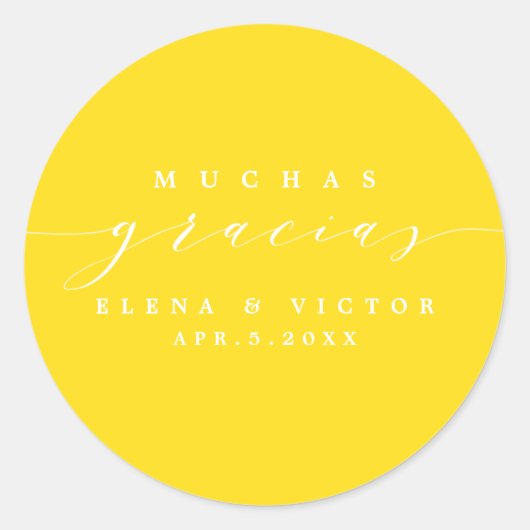ELEGANT SCRIPT MUCHAS GRACIAS | DANK U STICKER (Voorkant)