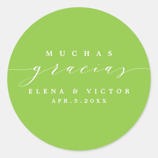 ELEGANT SCRIPT MUCHAS GRACIAS | DANK U STICKER (Voorkant)