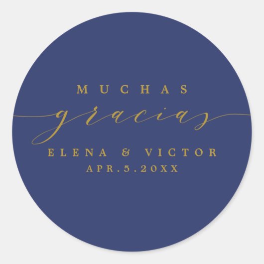 ELEGANT SCRIPT MUCHAS GRACIAS | DANK U STICKER (Voorkant)