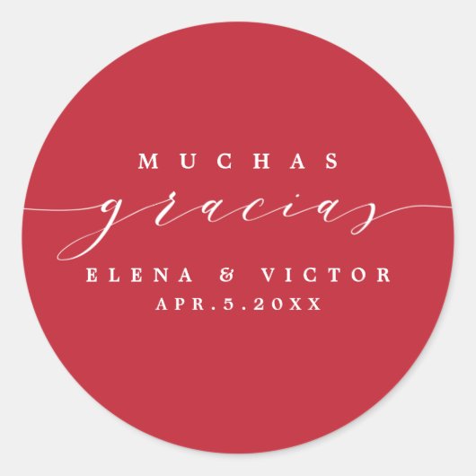 ELEGANT SCRIPT MUCHAS GRACIAS | DANK U STICKER (Voorkant)