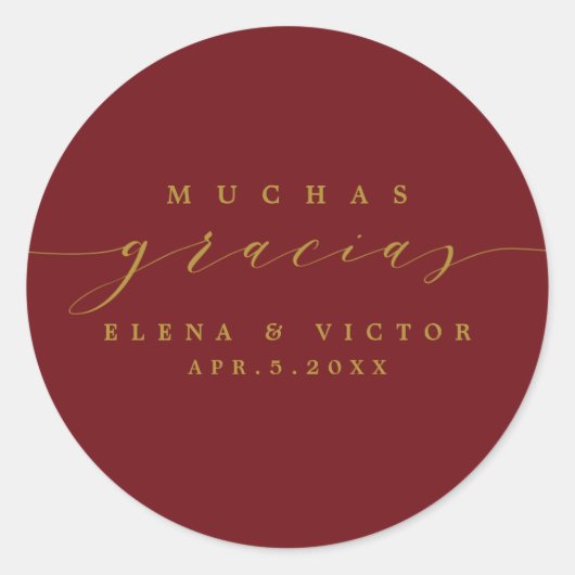 ELEGANT SCRIPT MUCHAS GRACIAS | DANK U STICKER (Voorkant)