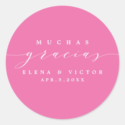 ELEGANT SCRIPT MUCHAS GRACIAS | DANK U STICKER (Voorkant)