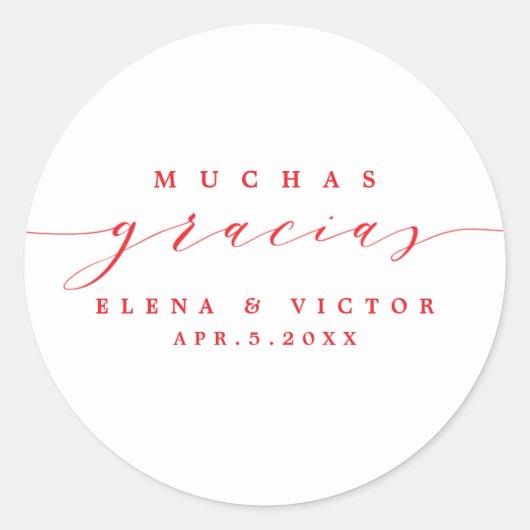 ELEGANT SCRIPT MUCHAS GRACIAS | DANK U STICKER (Voorkant)