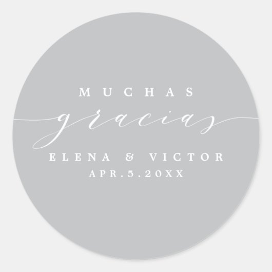 ELEGANT SCRIPT MUCHAS GRACIAS | DANK U STICKER (Voorkant)