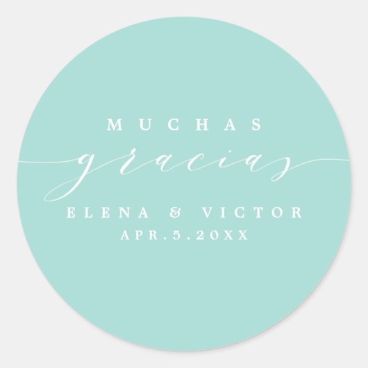 ELEGANT SCRIPT MUCHAS GRACIAS | DANK U STICKER (Voorkant)