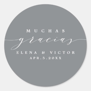 ELEGANT SCRIPT MUCHAS GRACIAS   DANK U STICKER