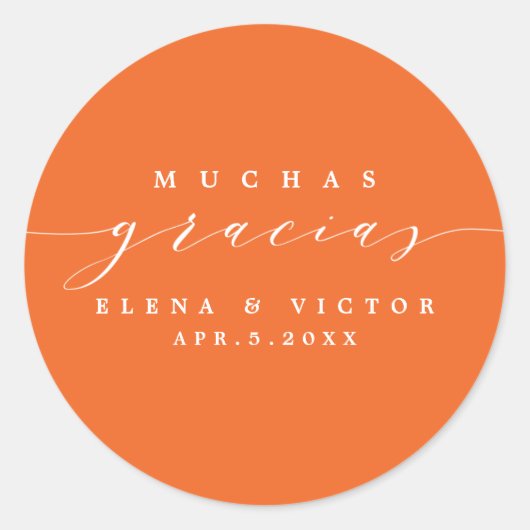 ELEGANT SCRIPT MUCHAS GRACIAS | DANK U STICKER (Voorkant)