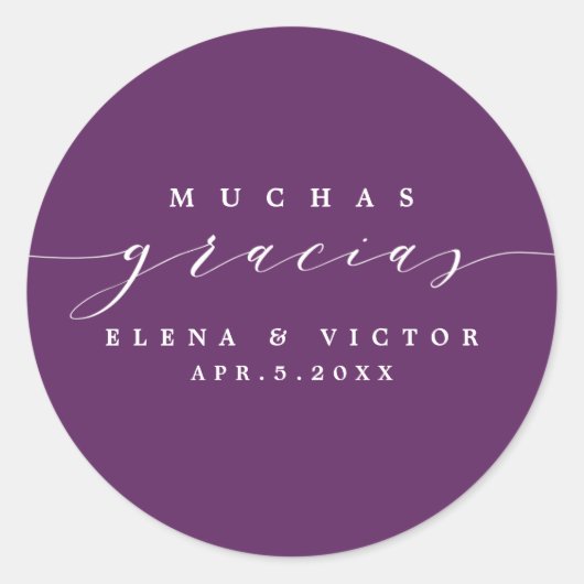 ELEGANT SCRIPT MUCHAS GRACIAS | DANK U STICKER (Voorkant)