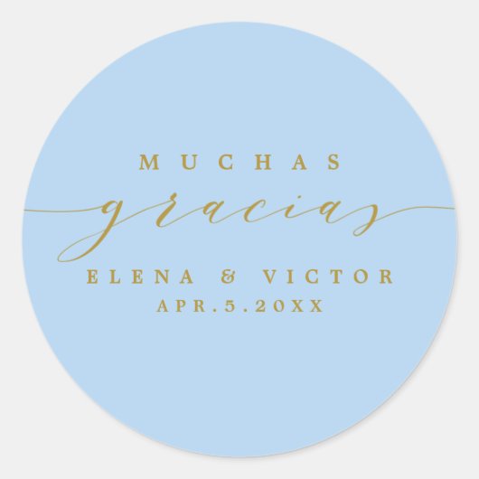 ELEGANT SCRIPT MUCHAS GRACIAS | DANK U STICKER (Voorkant)