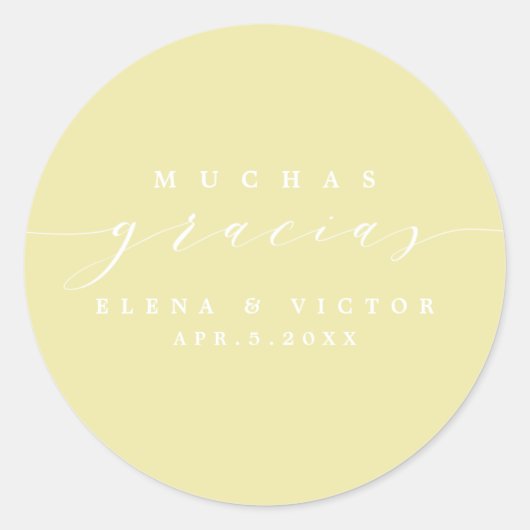 ELEGANT SCRIPT MUCHAS GRACIAS | DANK U STICKER (Voorkant)