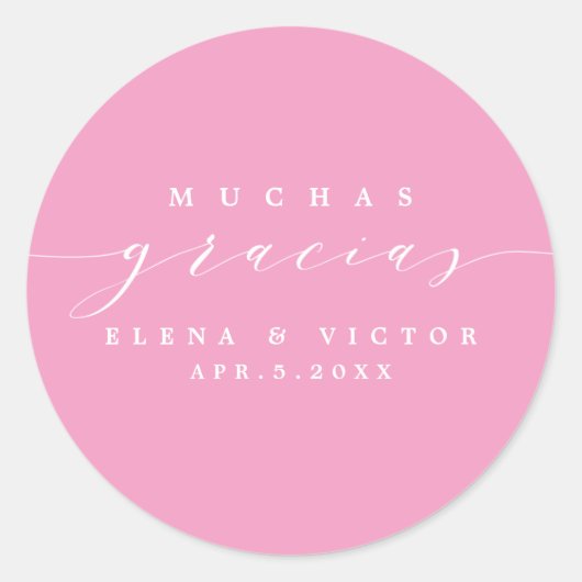 ELEGANT SCRIPT MUCHAS GRACIAS | DANK U STICKER (Voorkant)