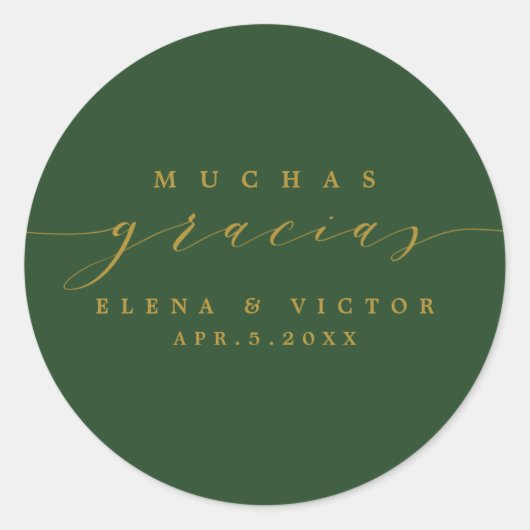 ELEGANT SCRIPT MUCHAS GRACIAS | DANK U STICKER (Voorkant)