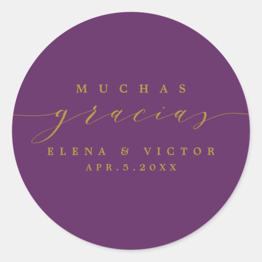 ELEGANT SCRIPT MUCHAS GRACIAS | DANK U STICKER (Voorkant)
