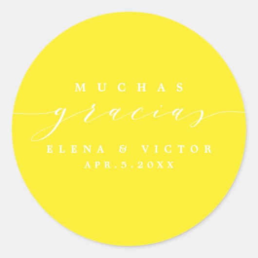 ELEGANT SCRIPT MUCHAS GRACIAS | DANK U STICKER (Voorkant)