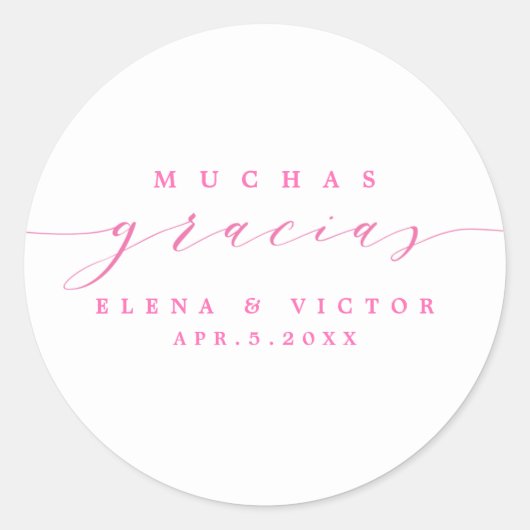 ELEGANT SCRIPT MUCHAS GRACIAS | DANK U STICKER (Voorkant)