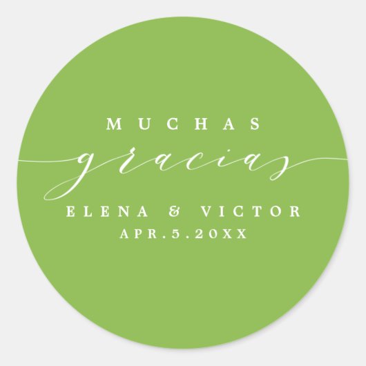 ELEGANT SCRIPT MUCHAS GRACIAS | DANK U STICKER (Voorkant)