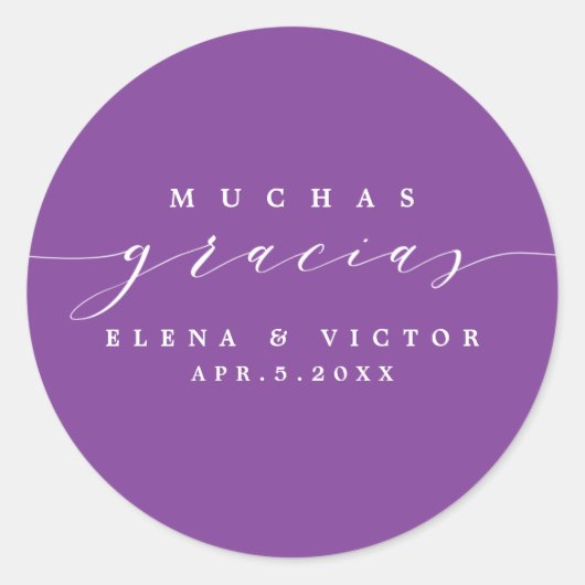 ELEGANT SCRIPT MUCHAS GRACIAS | DANK U STICKER (Voorkant)