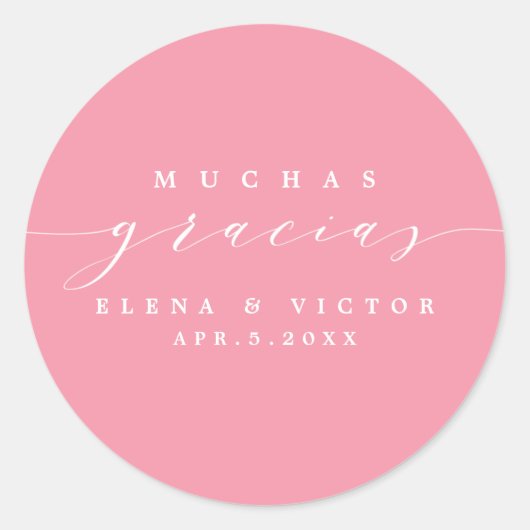 ELEGANT SCRIPT MUCHAS GRACIAS | DANK U STICKER (Voorkant)